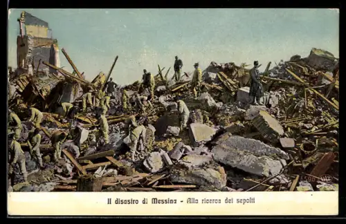 AK Messina, Il disastro di Messina, Alla ricerca dei sepolti, Erdbeben