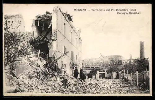 AK Messina, Terremoto del 28 Dic. 1908, Collegio Cassibali zerstört durch das Erdbeben