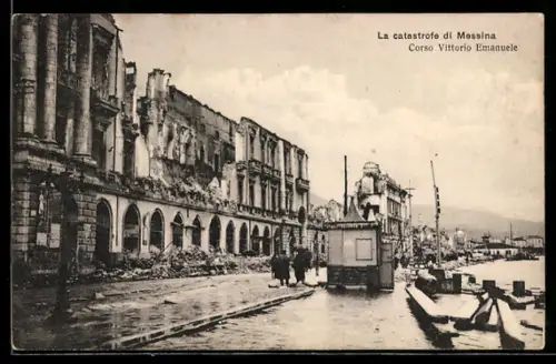 AK Messina, La catastrofe, Corso Vittoria Emanuele, Erdbeben