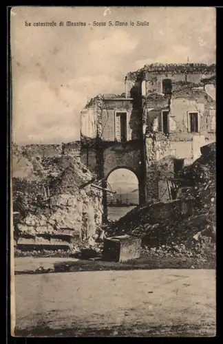 AK Messina, La catastrofe, Scesa S. Maria la Stella, Erdbeben