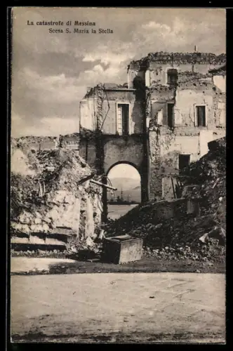 AK Messina, La catastrofe, Scesa S. Maria la Stella, Erdbeben