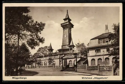 AK Berlin-Köpenick, Müggelberge, Gasthaus Müggelturm, Bes. Walter Michelhaus