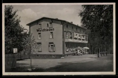 AK Bad Lausick i. Sa., Hotel und Gaststätte Waldfrieden, Inh. Hermann Jacob