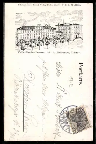 AK Dresden-Neustadt, Gasthaus Waldschlösschen-Terrasse, Inh. H. Hoffmeister