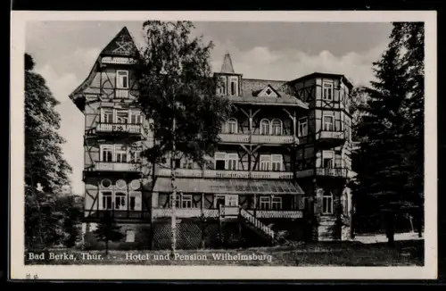 AK Bad Berka /Thür., Hotel und Pension Wilhelmsburg