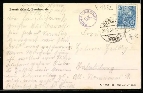 AK Baruth /Mark, Berufsschule mit Strasse