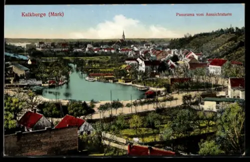 AK Kalkberge /Mark, Ortspanorama vom Aussichtsturm