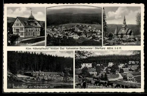 AK Bad Hahnenklee, Waldsee-Bad Hahnenklee-Bockswiese, Ortsansichten, Badeanstalt am Kuttelbacher See