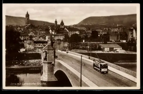 AK Jena, Camsdorfer Brücke, Strassenbahn