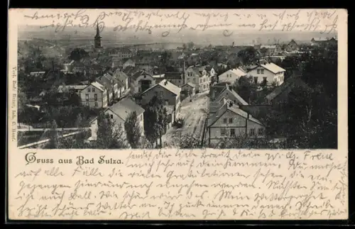 AK Bad Sulza, Ortsansicht aus der Vogelschau