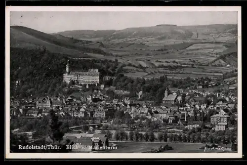 AK Rudolstadt /Thür., Gesamtansicht vom Marienturm