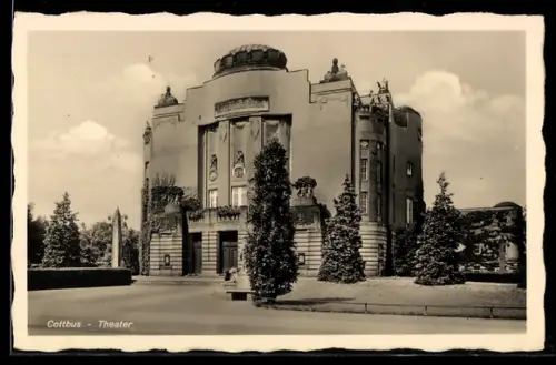 AK Cottbus, Theater mit Obelisk