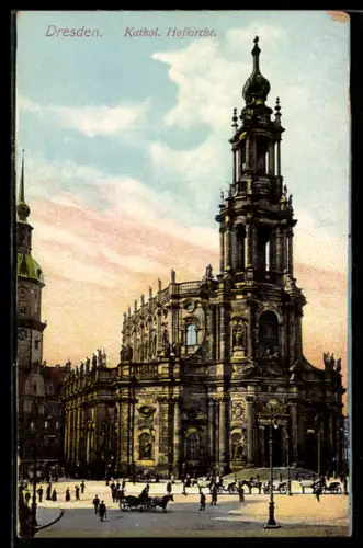 AK Dresden, Blick nach der kath. Hofkirche