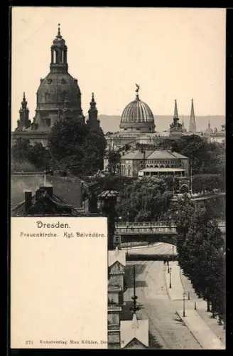AK Dresden, Belvedére mit Frauenkirche