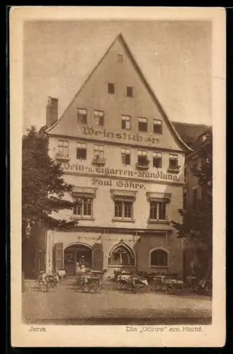AK Jena, Weinstube und Cigarrenhandlung Göhre am Markt, Inh. Paul Göhre