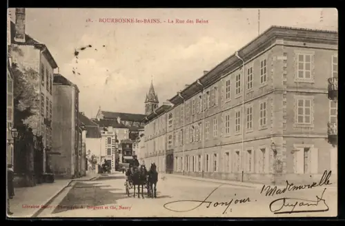 AK Bourbonne-les-Bains, La Rue des Bains
