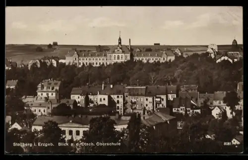 AK Stollberg i. Erzgeb., Blick auf die Deutsche Oberschule