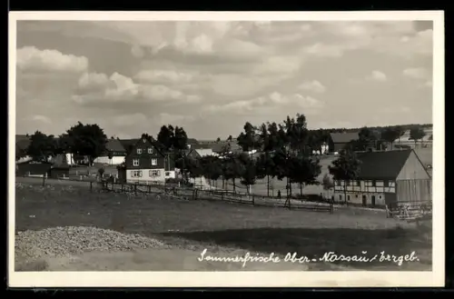 AK Ober-Nassau /Erzgeb., Ortsansicht, Fachwerkhäuser