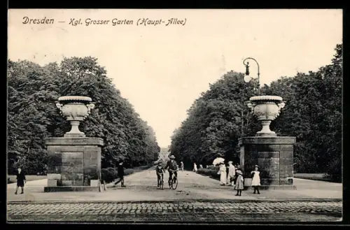 AK Dresden, Kgl. Grosser Garten, Haupt-Allee