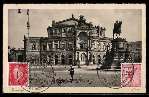 AK Dresden, Opernhaus, Denkmal