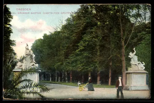 AK Dresden, Königl. Grosser Garten, Centauren-Gruppen