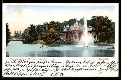 AK Dresden, Carolasee im Grossen Garten