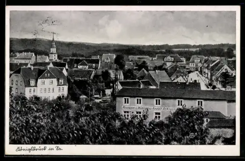 AK Königsbrück in Sa., Teilansicht aus der Vogelschau