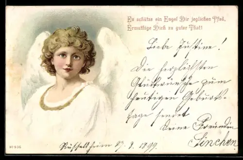 AK Portrait eines Schutzengels
