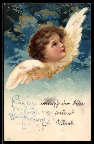 AK Weihnachtsengel blickt gen Himmel