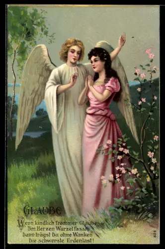 AK Engel predigt einer Frau den Glauben