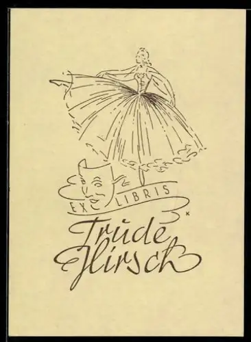 Exlibris Trude Hirsch, Tänzerin und Maske