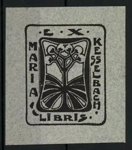 Exlibris Maria Kesselbach, Florales Jugendstil-Motiv
