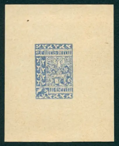 Exlibris Florale Muster und Wappen, Blau-weisses Design