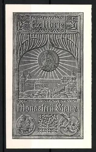 Exlibris Kloster mit der Heiligen Jungfrau und Jesuskind
