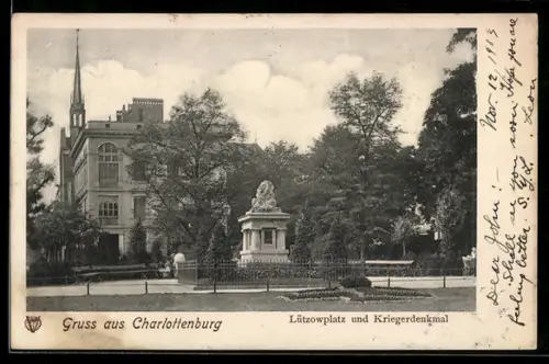AK Charlottenburg, Lützowplatz und Kriegerdenkmal