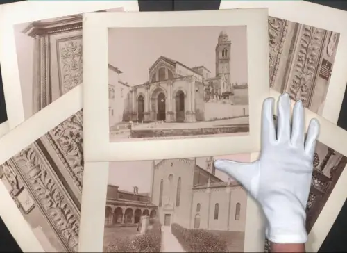 9 Fotografien Ed. Alinari, Ansicht Verona, Chiesa di S. Maria in Organo, Chiesa di S. Bernardino