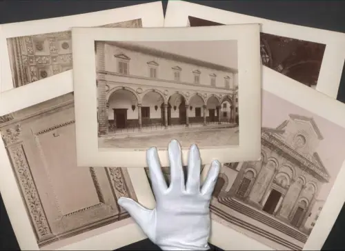 7 Fotografien Ed. Alinari, Ansicht Pistoia, R. Liceo Forteguerri, Palazzo del Comune, Palazzo Pretorio