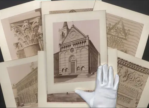 7 Fotografien Ed. Alinari, Ansicht Pistoia, Chiesa di S. Paolo, Battistero, Cattedrale, Palazzo Pretorio