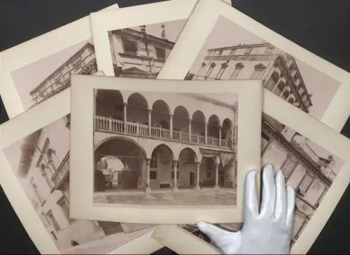 7 Fotografien Ed. Alinari, Ansicht Vicenza, Contrada Porti, Palazzo Bonin già Thiene, Corso Umberto