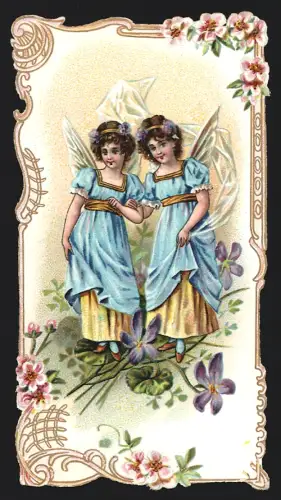 Sammelbild Cambrai, Cardon-Duverger, La Chicorée Extra a la Boulangère, Zwei Engel in blauen Kleidern