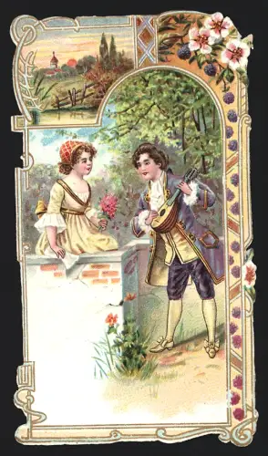 Sammelbild Cambrai, Cardon-Duverger, La Chicorée Extra a la Boulangère, Junge spielt auf der Mandoline