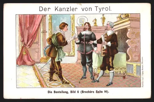 Sammelbild Pasing, Bruno Stäblein, Tyroler Kanzler-Feigen-Caffée, Kanzler von Tyrol, Die Bestallung