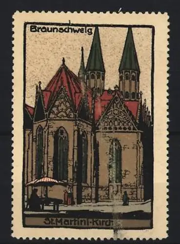 Reklamemarke Braunschweig, St. Martini-Kirche, gotisches Bauwerk