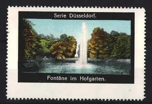 Reklamemarke Düsseldorf, Fontäne im Hofgarten, Parkansicht