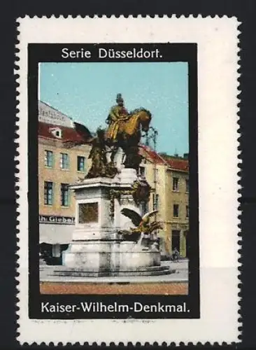 Reklamemarke Düsseldorf, Kaiser-Wilhelm-Denkmal, Reiterstatue
