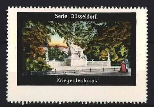 Reklamemarke Düsseldorf, Kriegerdenkmal, Denkmal im Park