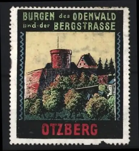 Reklamemarke Otzberg, Burgen des Odenwald und der Bergstrasse, Burgansicht