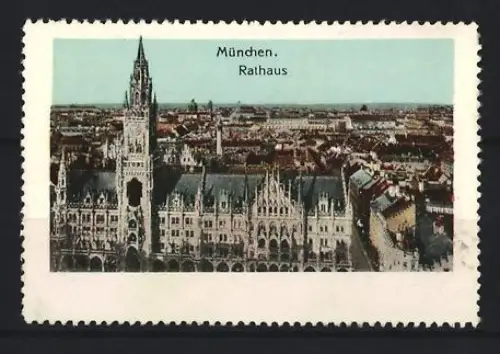 Reklamemarke München, Rathaus, Ortsansicht