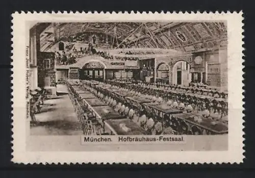 Reklamemarke München, Hofbräuhaus-Festsaal, grosser Saal