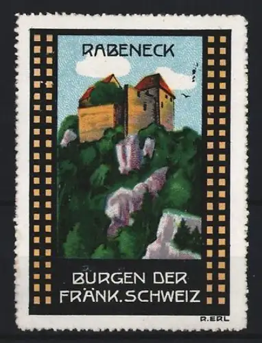 Reklamemarke Rabenack, Burgen der Fränkischen Schweiz, Burg auf Felsen